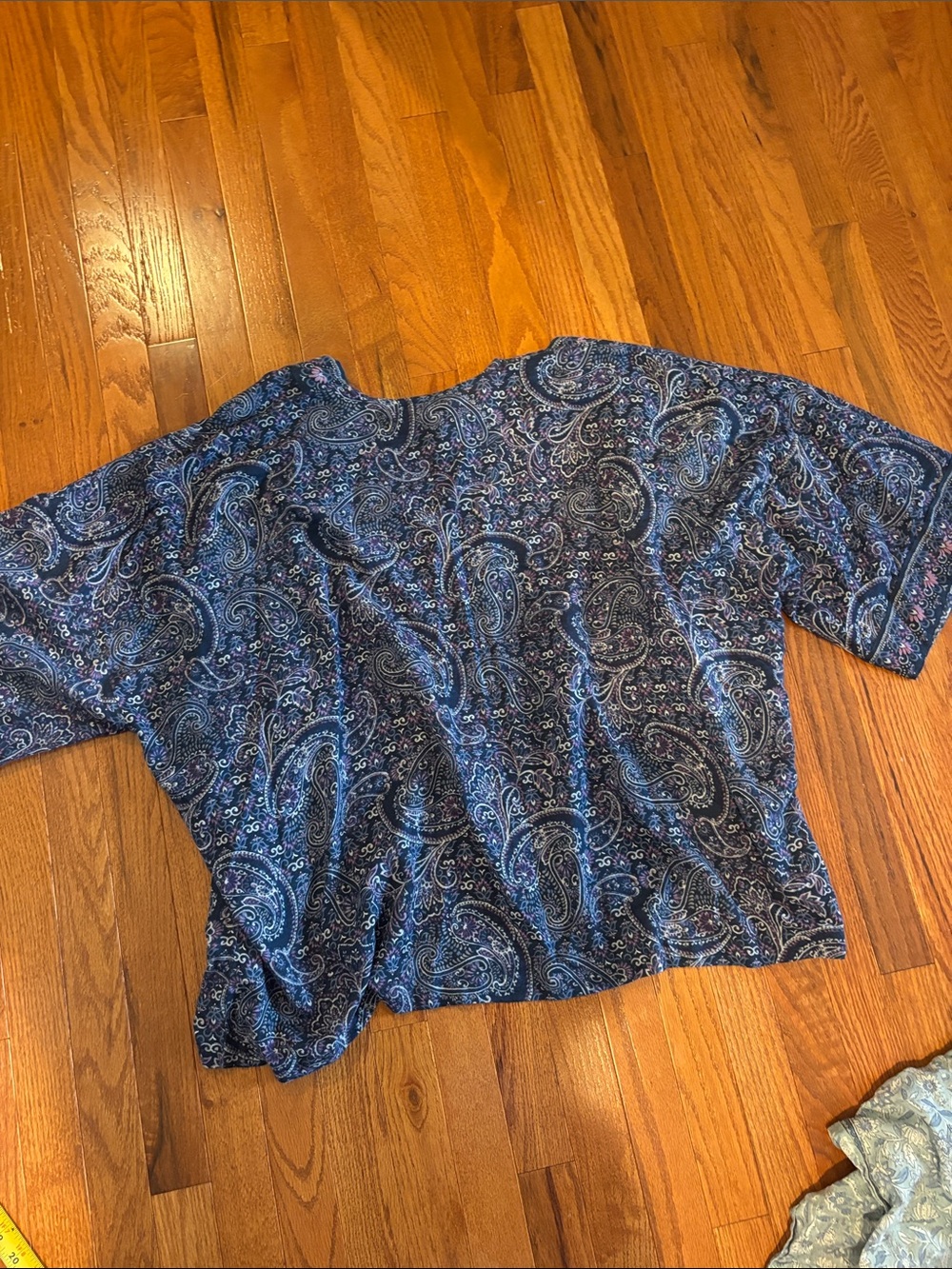 Lightweight Open-Front Cardigans in Navy Paisley & Pale Blue Floral - Size M-L - Picture 6 of 12